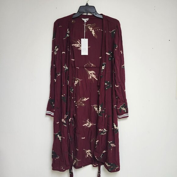 Noppies Women's Burgundy Long Sleeved Nursing Wrap Dress Size S, M & L - Picture 1 of 14